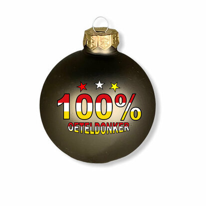 Kerstbal Oeteldonk met de tekst: 100% Oeteldonker