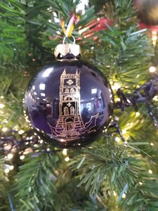 Kerstbal 's-Hertogenbosch de Watertoren zwart glans